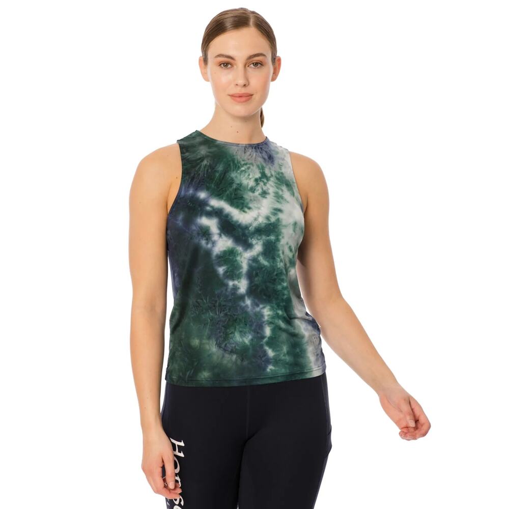 Horseware Ireland Women's Tie Dye Training Tank Top Sleeveless Navy Green Size L